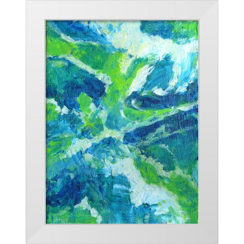 Abstract Bluegreen 2 White Modern Wood Framed Art Print by Jenner, Roya