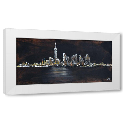Abstract NYC Skyline White Modern Wood Framed Art Print by Jenner, Roya