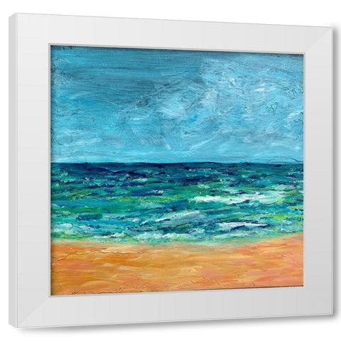 Striking Ocean White Modern Wood Framed Art Print by Jenner, Roya