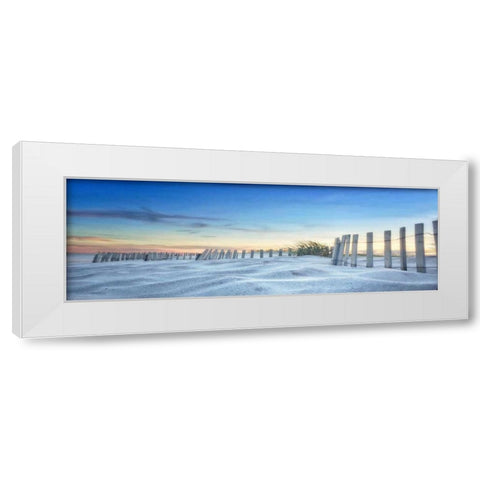Fenced In Sunset White Modern Wood Framed Art Print by Rowland, Joseph
