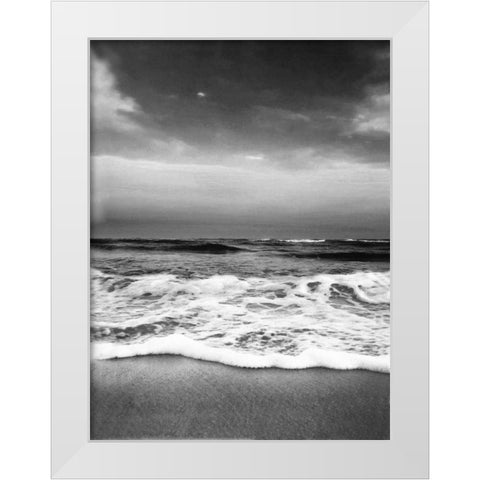 Drama Wave Curl White Modern Wood Framed Art Print by Rowland, Joseph