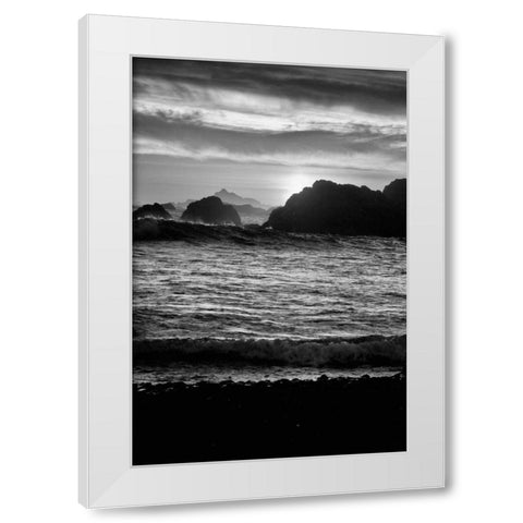 Sunset I White Modern Wood Framed Art Print by Rowland, Joseph
