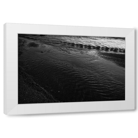 Water Rivulets White Modern Wood Framed Art Print by Rowland, Joseph