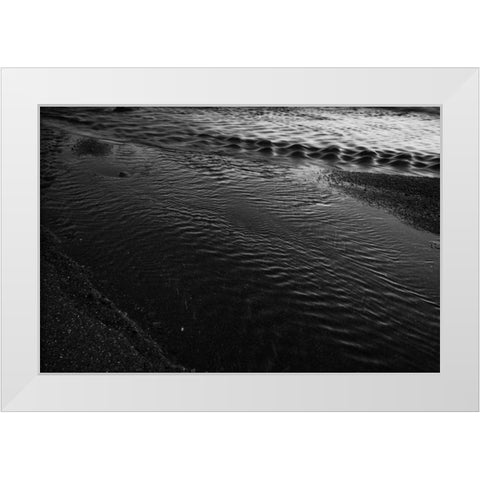 Water Rivulets White Modern Wood Framed Art Print by Rowland, Joseph