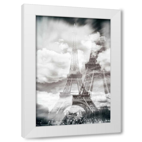 Eiffel 6 White Modern Wood Framed Art Print by De Carvalho, Sandro