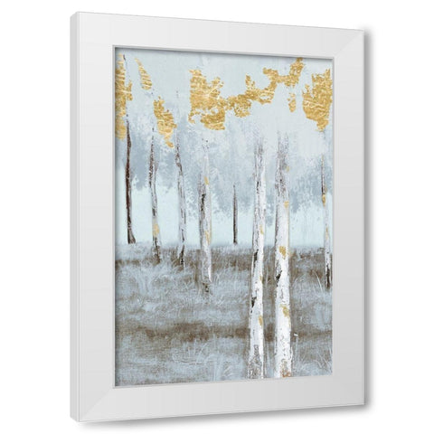 Birch Metallic Gray Day 2 White Modern Wood Framed Art Print by Sunny