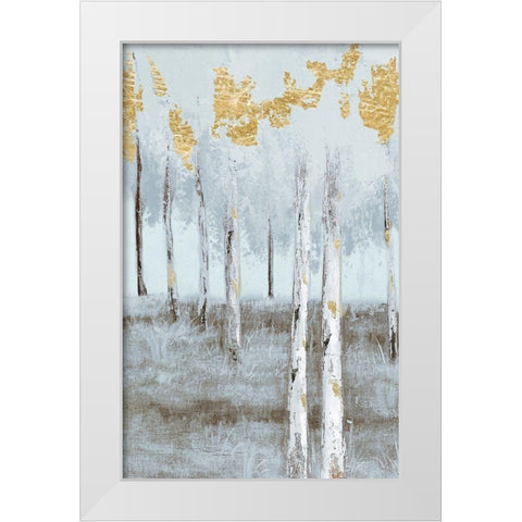 Birch Metallic Gray Day 2 White Modern Wood Framed Art Print by Sunny