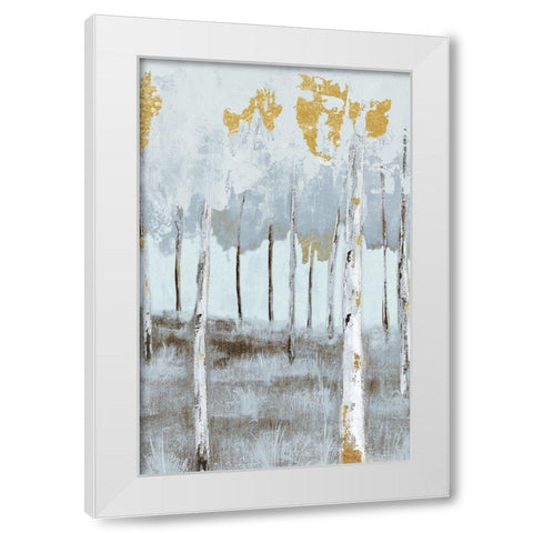 Birch Metallic Gray Day 3 White Modern Wood Framed Art Print by Sunny