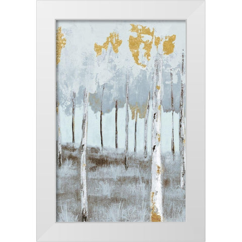 Birch Metallic Gray Day 3 White Modern Wood Framed Art Print by Sunny