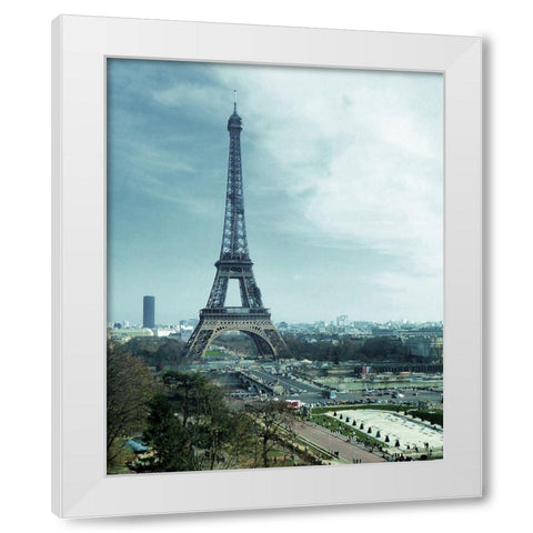 Paris in Summer White Modern Wood Framed Art Print by Ghanooni, Sarah