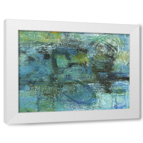 Blue Lagoon White Modern Wood Framed Art Print by Haynes, Smith