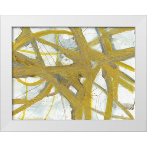 Golden Webbing 1 White Modern Wood Framed Art Print by Haynes, Smith