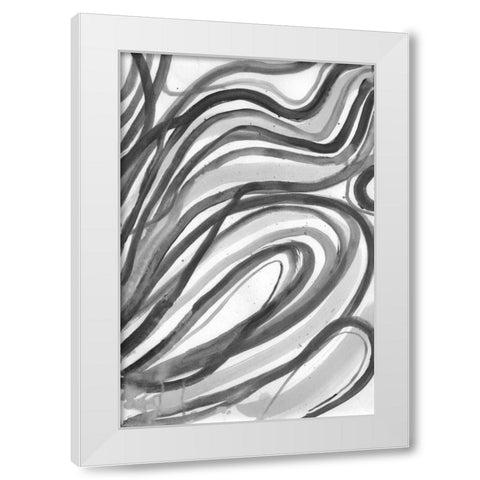 Charcoal Ripples 2 White Modern Wood Framed Art Print by Haynes, Smith