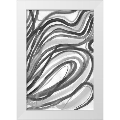 Charcoal Ripples 2 White Modern Wood Framed Art Print by Haynes, Smith