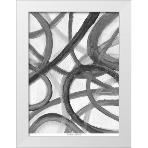 Black Stroke White Modern Wood Framed Art Print by Haynes, Smith