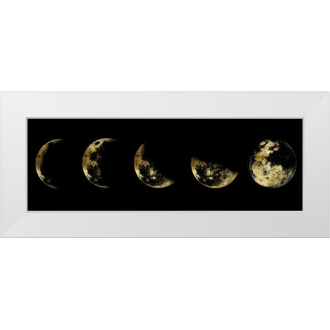 Golden Moon Eclipse White Modern Wood Framed Art Print by Lewis, Sheldon