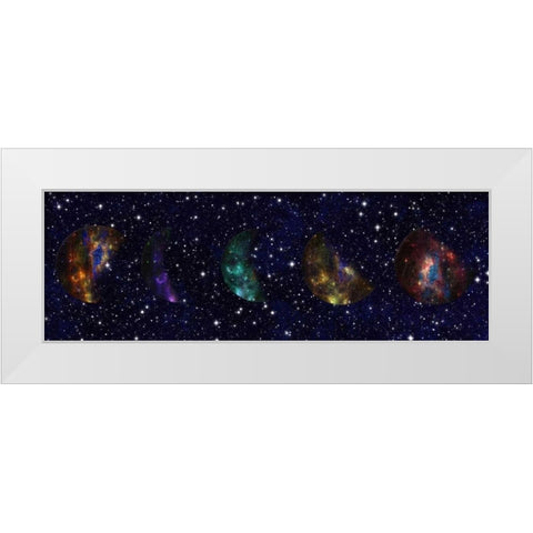 Hello From The Stars White Modern Wood Framed Art Print by Lewis, Sheldon