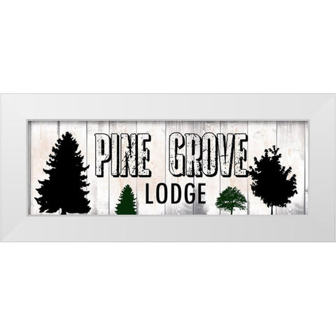 Pine Grove Lodge White Modern Wood Framed Art Print by Lewis, Sheldon