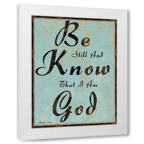 Psalms 46-10 White Modern Wood Framed Art Print by Lewis, Sheldon