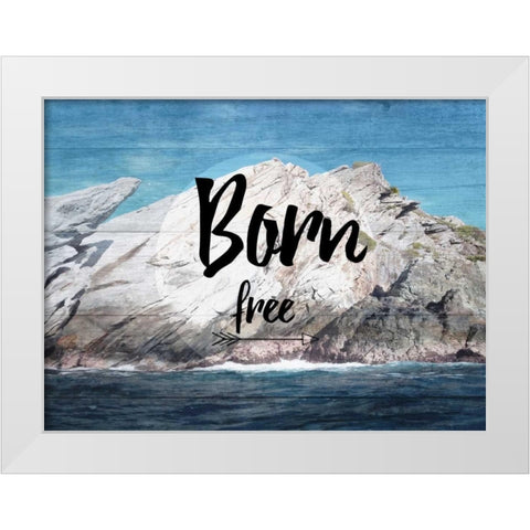BoRn Free White Modern Wood Framed Art Print by Lewis, Sheldon