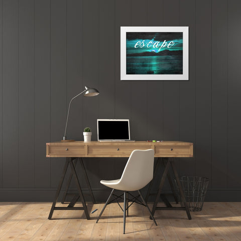 Escape White Modern Wood Framed Art Print by Lewis, Sheldon