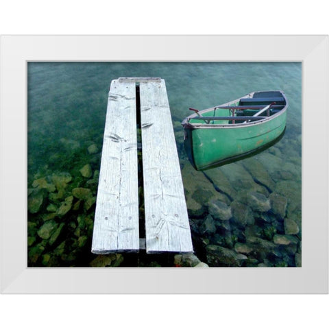 Evening Row White Modern Wood Framed Art Print by Lewis, Sheldon