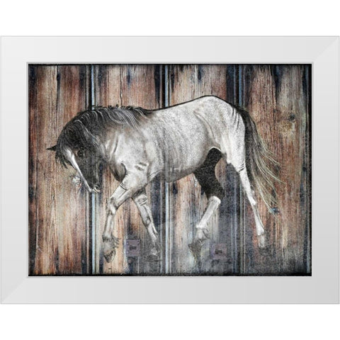 Farm Horse White Modern Wood Framed Art Print by Lewis, Sheldon