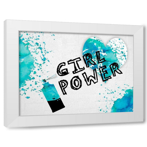 Girls Rule White Modern Wood Framed Art Print by Lewis, Sheldon