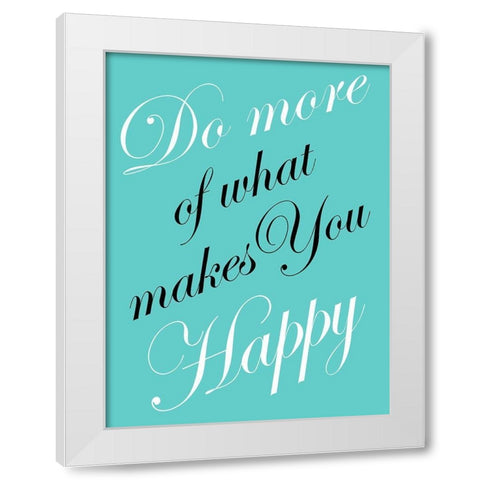 Happy You White Modern Wood Framed Art Print by Lewis, Sheldon