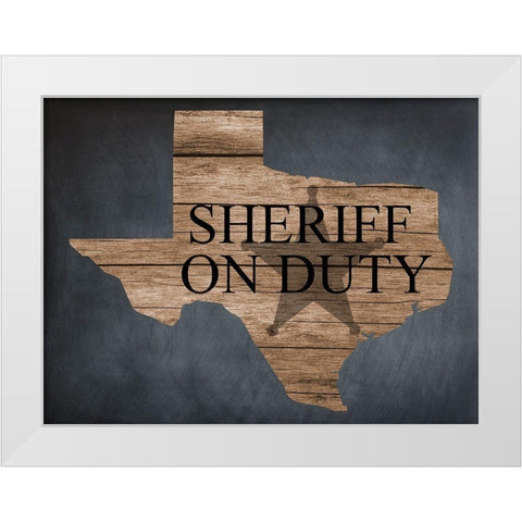 Sheriff White Modern Wood Framed Art Print by Lewis, Sheldon