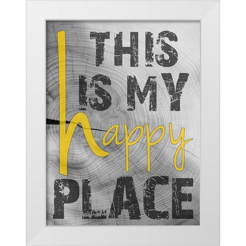 Place Of Happiness White Modern Wood Framed Art Print by Lewis, Sheldon