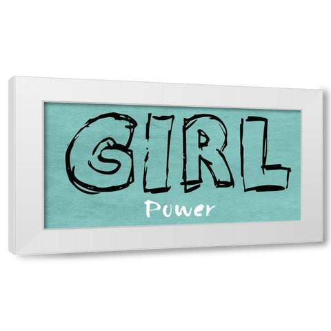 Girl Power White Modern Wood Framed Art Print by Lewis, Sheldon