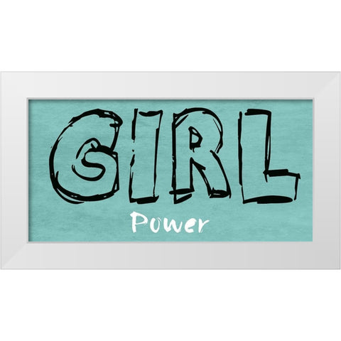 Girl Power White Modern Wood Framed Art Print by Lewis, Sheldon