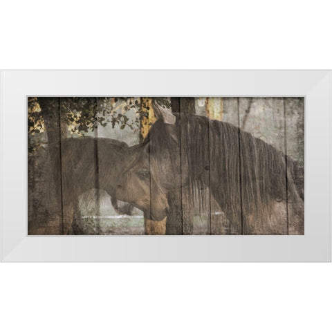 Love On The Ranch White Modern Wood Framed Art Print by Lewis, Sheldon