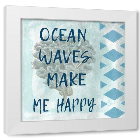 Waves White Modern Wood Framed Art Print by Lewis, Sheldon