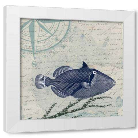 Calm Blue Ocean White Modern Wood Framed Art Print by Lewis, Sheldon