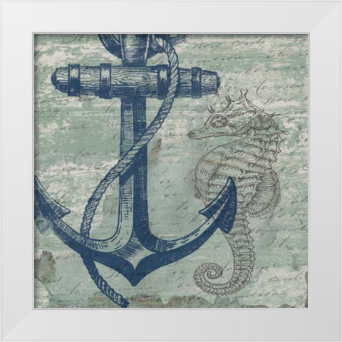 Swimming In The Deep White Modern Wood Framed Art Print by Lewis, Sheldon