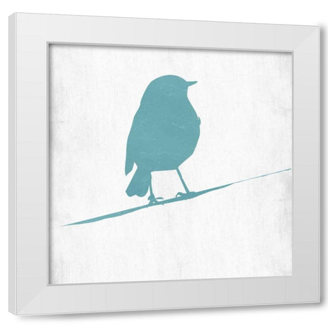 Little Birdy Spring Bloom White Modern Wood Framed Art Print by Lewis, Sheldon