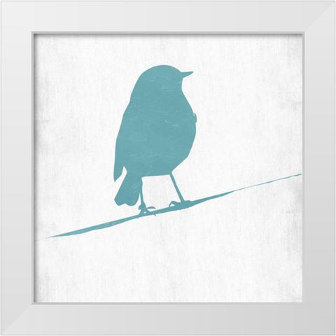 Little Birdy Spring Bloom White Modern Wood Framed Art Print by Lewis, Sheldon