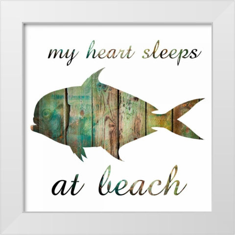 My Heart And The Beach White Modern Wood Framed Art Print by Lewis, Sheldon