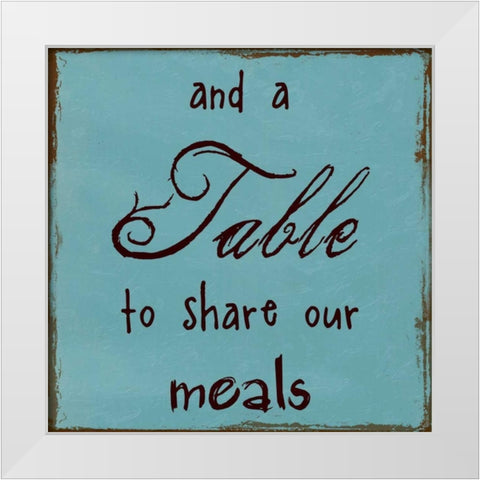 A Table To Share Our Meals White Modern Wood Framed Art Print by Lewis, Sheldon