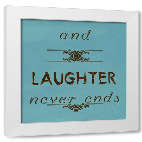 Laughter Never Ends White Modern Wood Framed Art Print by Lewis, Sheldon