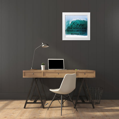 Obey Him White Modern Wood Framed Art Print by Lewis, Sheldon