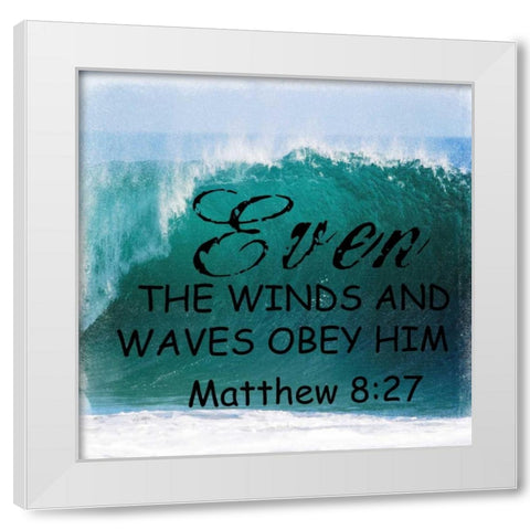 Obey Him White Modern Wood Framed Art Print by Lewis, Sheldon