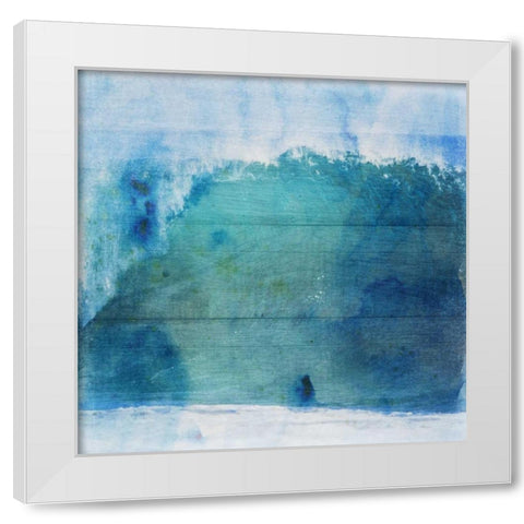 Ocean Wave On Wood 1 White Modern Wood Framed Art Print by Lewis, Sheldon