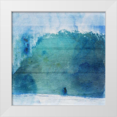 Ocean Wave On Wood 1 White Modern Wood Framed Art Print by Lewis, Sheldon