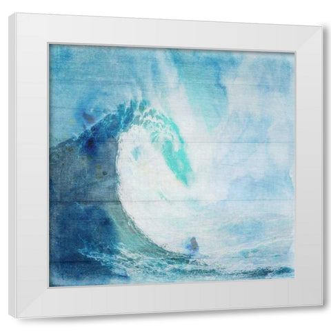Ocean Wave On Wood 2 White Modern Wood Framed Art Print by Lewis, Sheldon