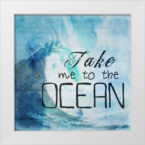 Take Me To The Ocean White Modern Wood Framed Art Print by Lewis, Sheldon