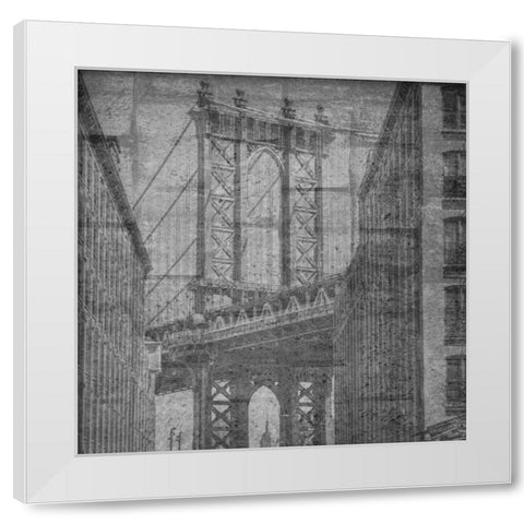 Manhattan Wall White Modern Wood Framed Art Print by Lewis, Sheldon