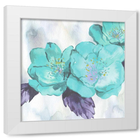 A Floral Tale White Modern Wood Framed Art Print by Lewis, Sheldon